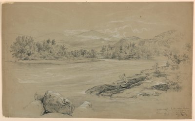 Río Androscoggin por el puente Lead Mine, Gorham, New Hampshire de Daniel Huntington