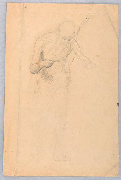 Dibujo, Hombre barbudo de pie, 1852 de Daniel Huntington