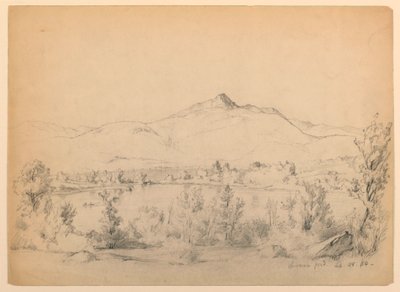 Dibujo, Estanque y montaña de Chocorua, New Hampshire, 28 de septiembre de 1854 de Daniel Huntington