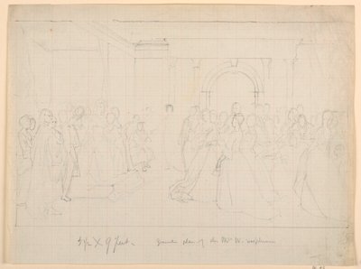Plano general para la recepción de Martha Washington, 1860 de Daniel Huntington