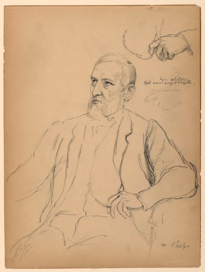 Dibujo, John Jay Phelps sentado, S, 1863 de Daniel Huntington