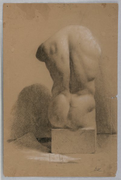 Dibujo, Torso masculino a partir de un yeso, 1840 de Daniel Huntington
