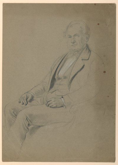 Dibujo, Hombre sentado, 1860 de Daniel Huntington