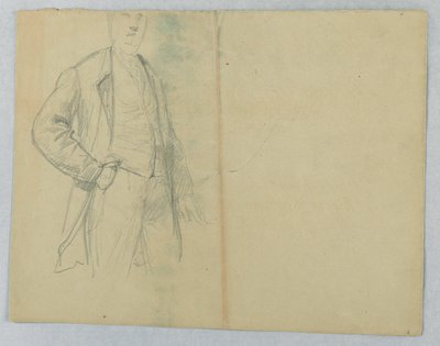 Dibujo, Sr. Samuel Ward Sr., de pie con la mano en el bolsillo, 1880 de Daniel Huntington