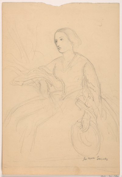Dibujo, Sra. Sheppard Gandy sentada; reverso: Sra. Sheppard Gandy sentada, 1859 de Daniel Huntington