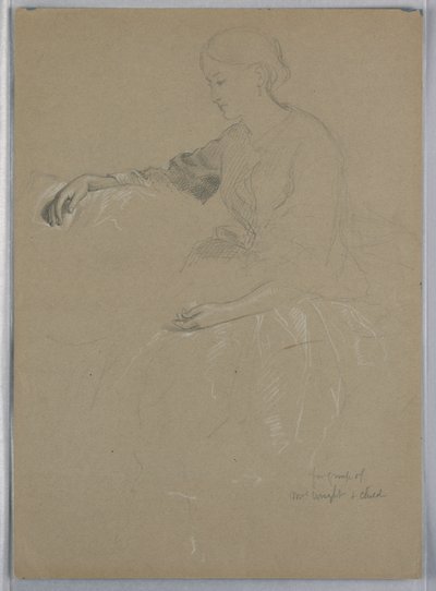 Dibujo, Sra. de William Wright y niño, 1857 de Daniel Huntington