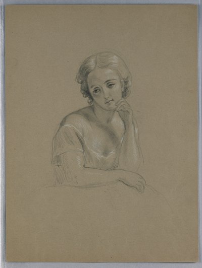 Dibujo, posible estudio para "Marth, 1860 de Daniel Huntington