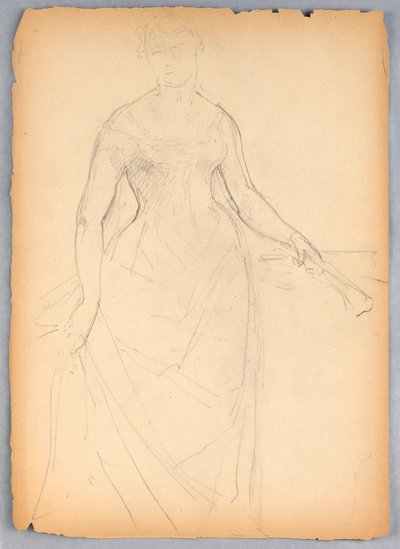 Dibujo, Boceto para un retrato de Bella Worsham, 1878 de Daniel Huntington