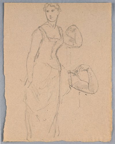 Dibujo, Boceto para un retrato de Bella Worsham, 1878 de Daniel Huntington