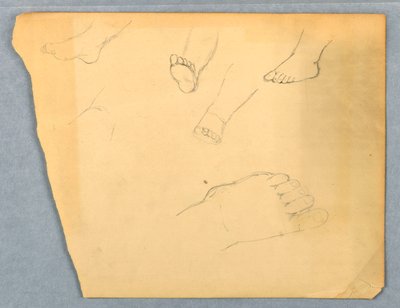 Dibujo, Estudios del pie izquierdo de un niño, 1845-55 de Daniel Huntington