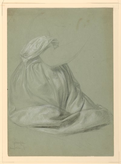 Dibujo, Estudio para "Una Magdalena", D, 19 de noviembre de 1852 de Daniel Huntington