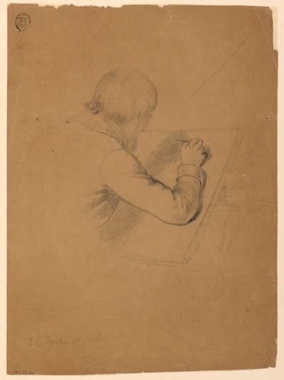 Dibujo, Estudio para "La comunión de los enfermos", 1844-45 de Daniel Huntington