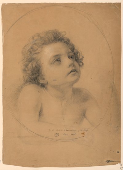 Dibujo, Estudio para "La comunión de los enfermos", 1845 de Daniel Huntington