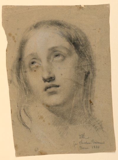 Dibujo, Estudio para "Prisioneros cristianos primitivos", 1840 de Daniel Huntington