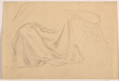 Dibujo, Estudio para "Justice and Peace:, Drapery, 1878-86 de Daniel Huntington