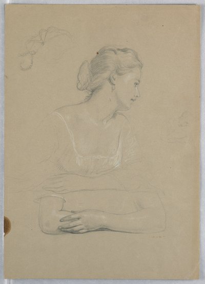 Dibujo, Estudio para "Recepción de Martha Washington", 1860 de Daniel Huntington