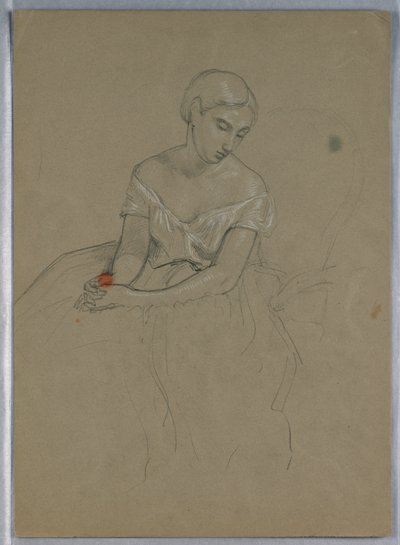 Dibujo, Estudio para "Recepción de Martha Washington", 1860 de Daniel Huntington