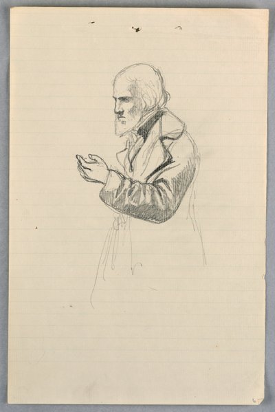 Dibujo, Estudio para "Grupo científico", 1858 de Daniel Huntington