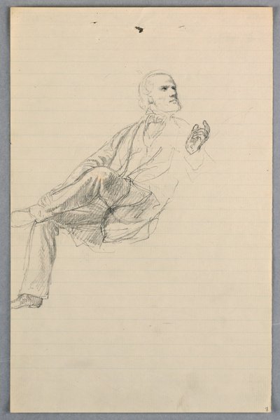 Dibujo, Estudio para "Grupo científico", 1858 de Daniel Huntington