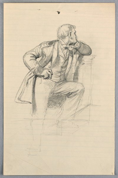 Dibujo, Estudio para "Grupo científico", 1858 de Daniel Huntington