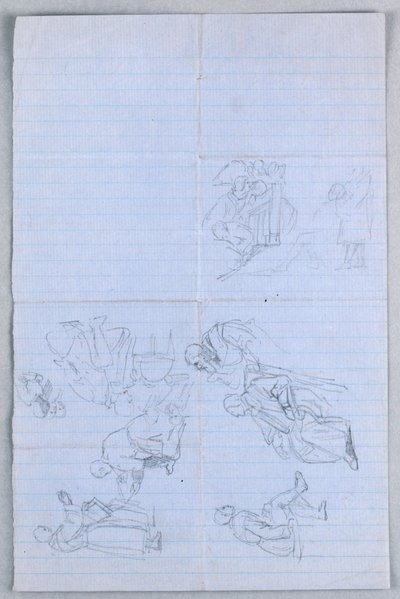 Dibujo, Estudio para "Grupo científico", 1858 de Daniel Huntington