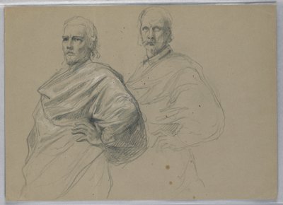 Dibujo, Estudio para "Tiziano mostrando, 1871-72 de Daniel Huntington