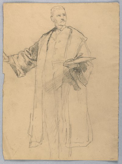 Dibujo, Estudio para "Tiziano mostrando, 1872 de Daniel Huntington