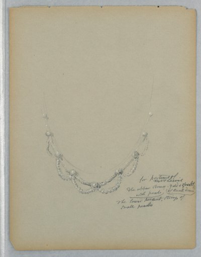 Dibujo, Estudio del collar en el retrato de Mrs. George Lewis, finales del siglo XIX de Daniel Huntington