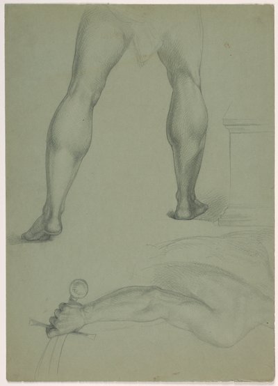 Dibujo, Dos estudios anatómicos, ca. 1850 de Daniel Huntington
