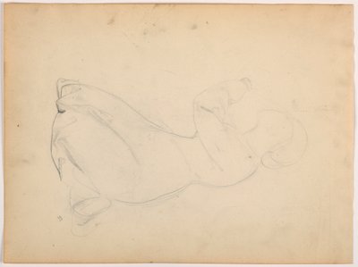 Dibujo, Mujer arrodillada, ca. 1852 de Daniel Huntington