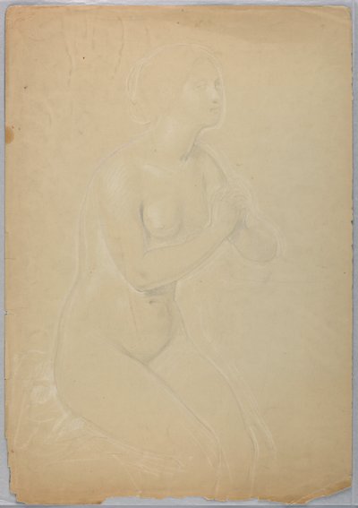 Desnudo femenino, estudio para "Una Magdalena" de Daniel Huntington