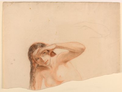Desnudo femenino con la mano izquierda levantada de Daniel Huntington