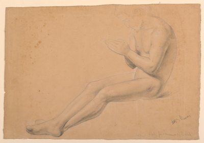 Estudio de figura para "Comunión de los enfermos" de Daniel Huntington