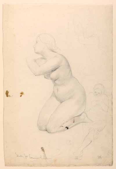 Estudio de figura para "Comunión de los enfermos" de Daniel Huntington