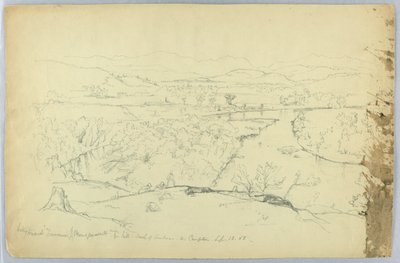 Mirando hacia Franconia y el río Pemigewasset desde la colina al sur de Sanborn - W. Campton de Daniel Huntington