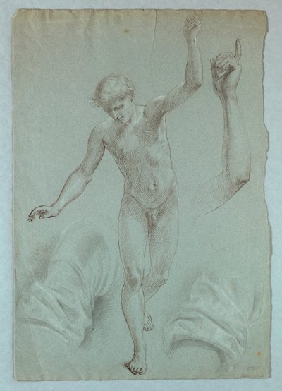 Ángel Desnudo, Brazo del Ángel y Estudios de Drapería, Estudio para "El Sueño de la Misericordia" de Daniel Huntington