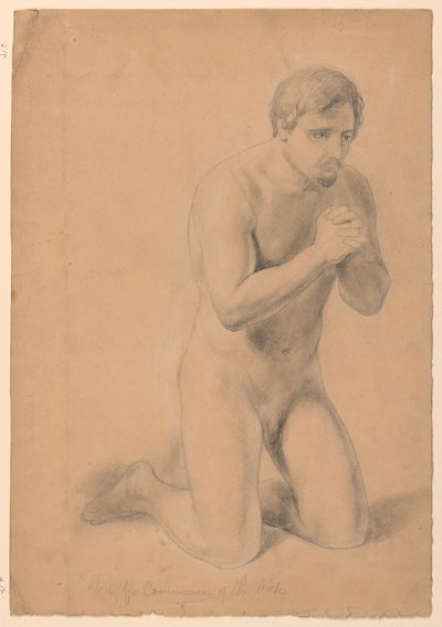 Figura masculina desnuda, estudio para "Comunión de los enfermos" de Daniel Huntington