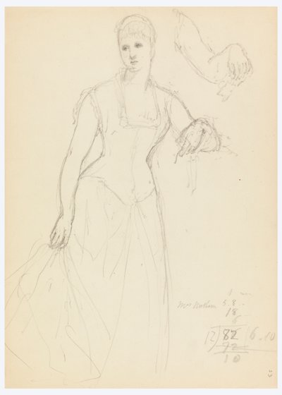 Boceto para un Retrato de Bella Worsham de Daniel Huntington