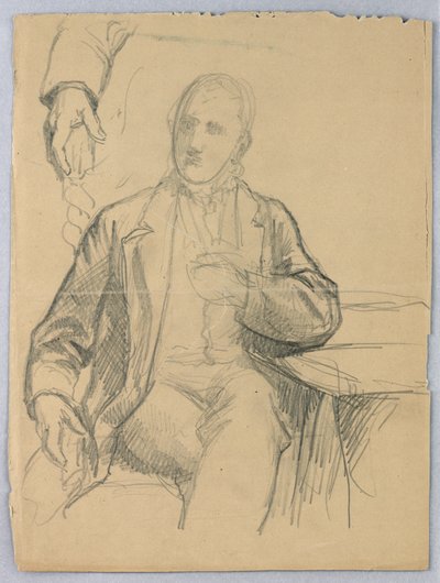 Boceto de hombre sentado en sillón de Daniel Huntington