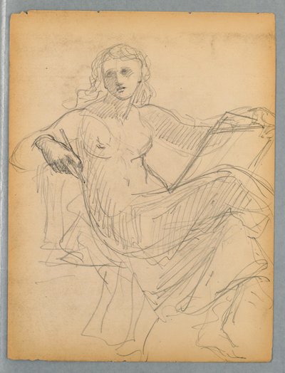 Boceto de mujer sentada para el tímpano de la Academia Nacional de Diseño de Daniel Huntington