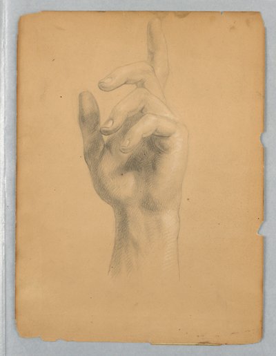 Estudio de la mano de un ángel para "El sueño de la misericordia" de Daniel Huntington