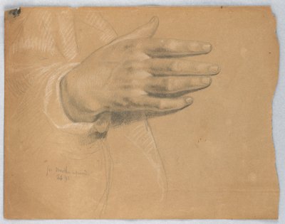 Estudio de la mano para "Marta reprendida" de Daniel Huntington