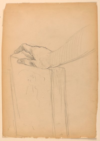 Estudio de mano derecha sobre un libro de Daniel Huntington
