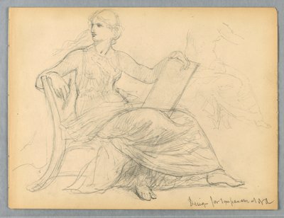 Estudio de mujer sentada para el tímpano de la Academia Nacional de Diseño de Daniel Huntington
