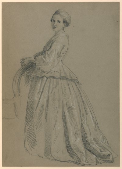Estudio de Sophia Chew para "La Corte Republicana" (Día de Recepción de Lady Washington) de Daniel Huntington