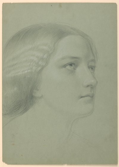 Estudio de la cabeza de una mujer para "Una Magdalena" de Daniel Huntington