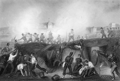 Captura de Ciudad Rodrigo, España, Guerra Peninsular, 1812 c1857 de Daniel John Pound