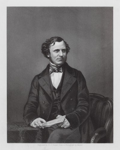 Edward Henry Stanley, Lord Stanley, político británico (grabado) de Daniel John. Pound