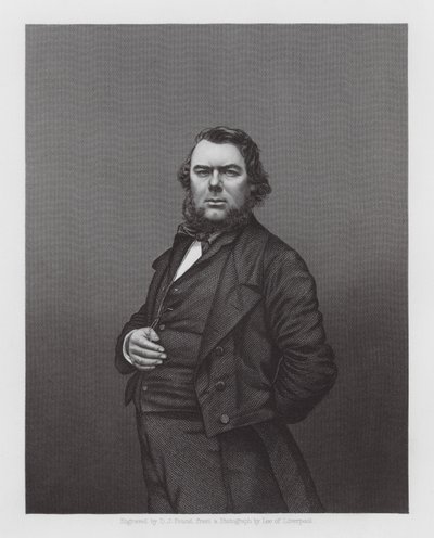 Hugh Stowell Brown, predicador cristiano y reformador social manés (grabado) de Daniel John. Pound