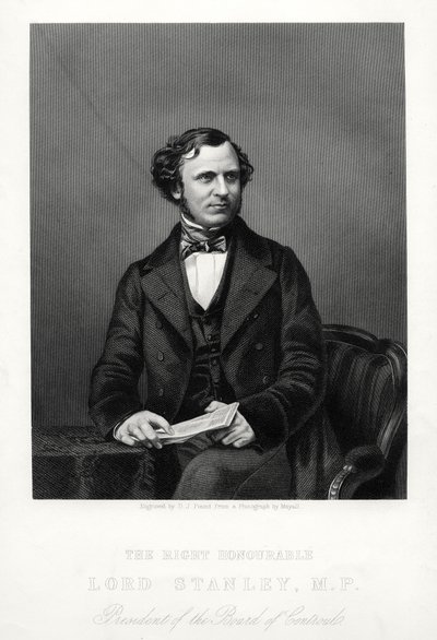 El Muy Honorable Edward Henry Stanley, 15º Conde de Derby, estadista británico, c1880 de Daniel John Pound